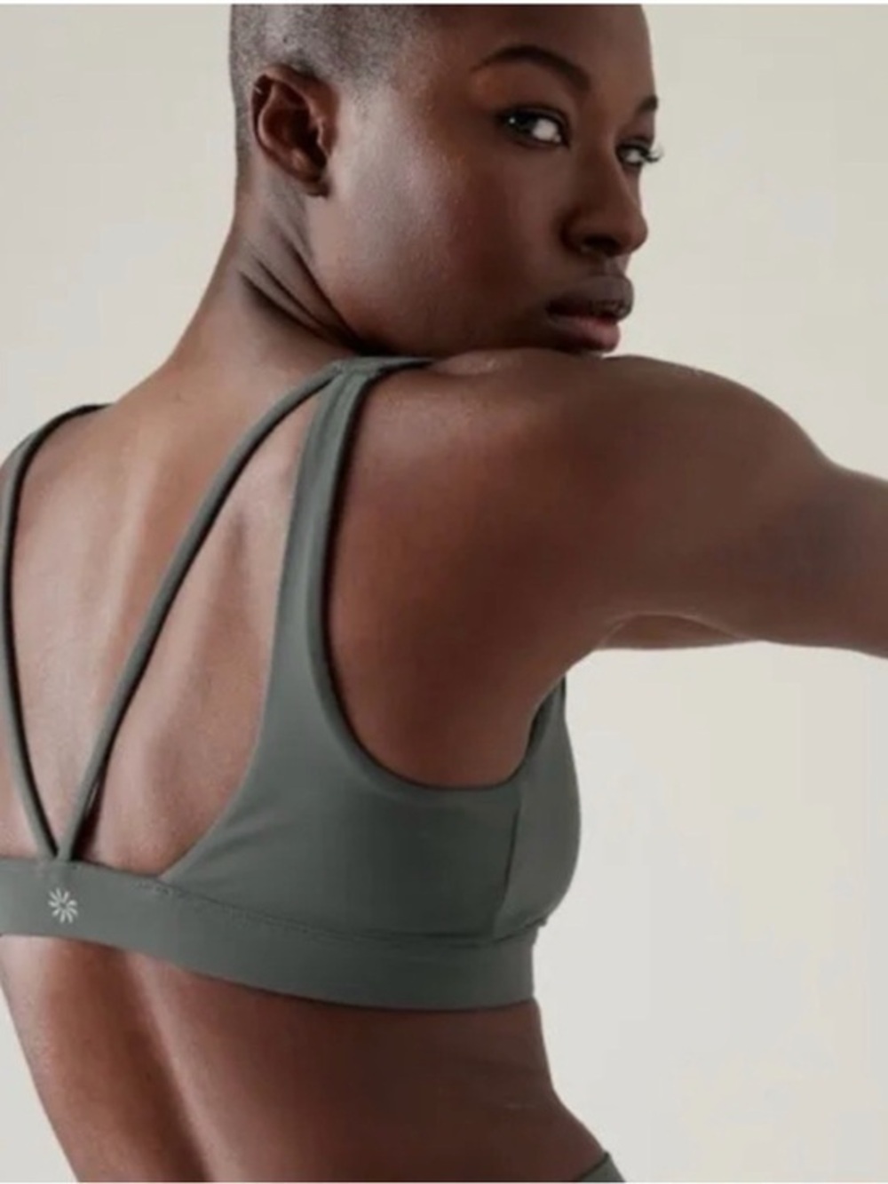 Athleta Exhale Bra Bonnet Green Size Extra Small See Measurements